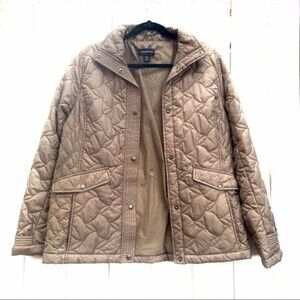 LAND'S END parka | goldish quilted womens parka medium